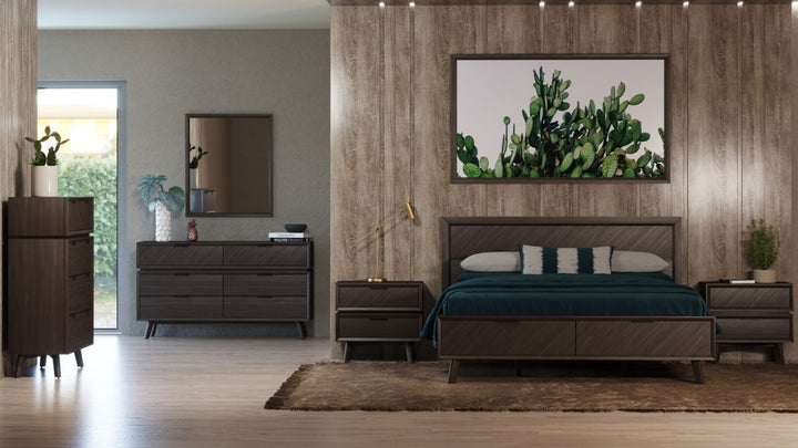 Roger - Mid-century Acacia Bed