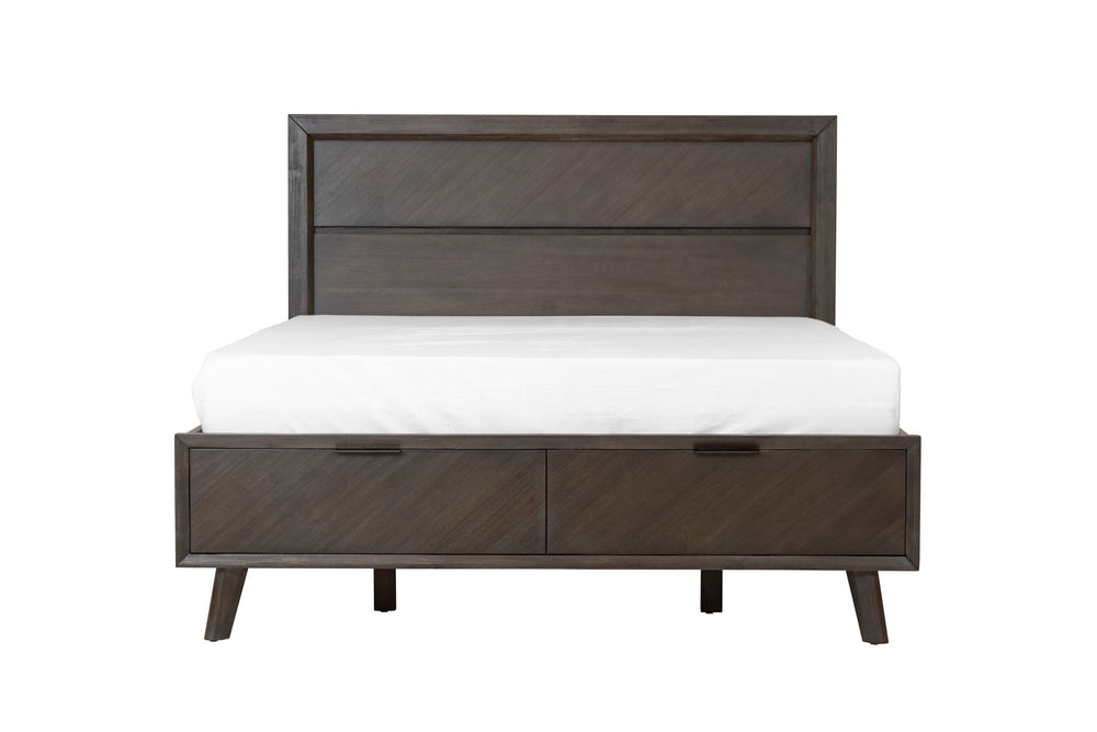 Roger - Queen Mid-century Acacia Bed - View 2