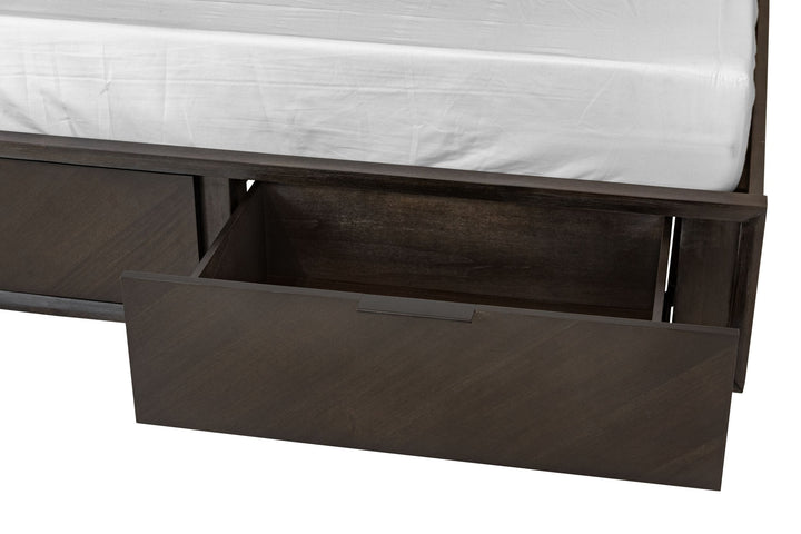 Roger - Queen Mid-century Acacia Bed