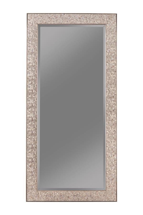 Rollins - Rectangular Floor Mirror - Silver Floor Mirror modern furniture Contempo Furniture
