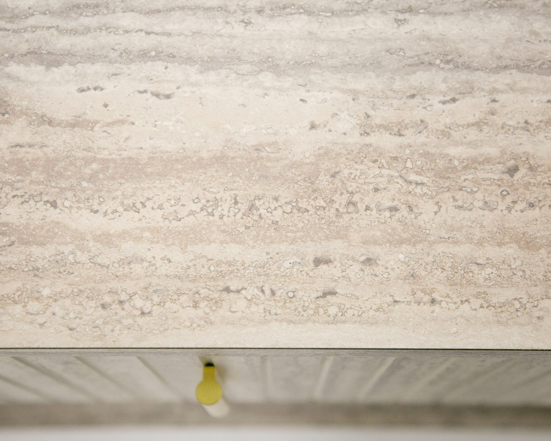 Harris  Roma - Modern Brown Fabric  Faux Travertine 4-Piece Bedroom Set