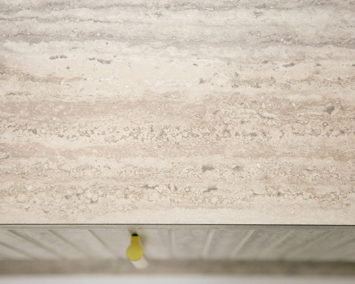 Harris  Roma - Modern Brown Fabric  Faux Travertine 4-Piece Bedroom Set