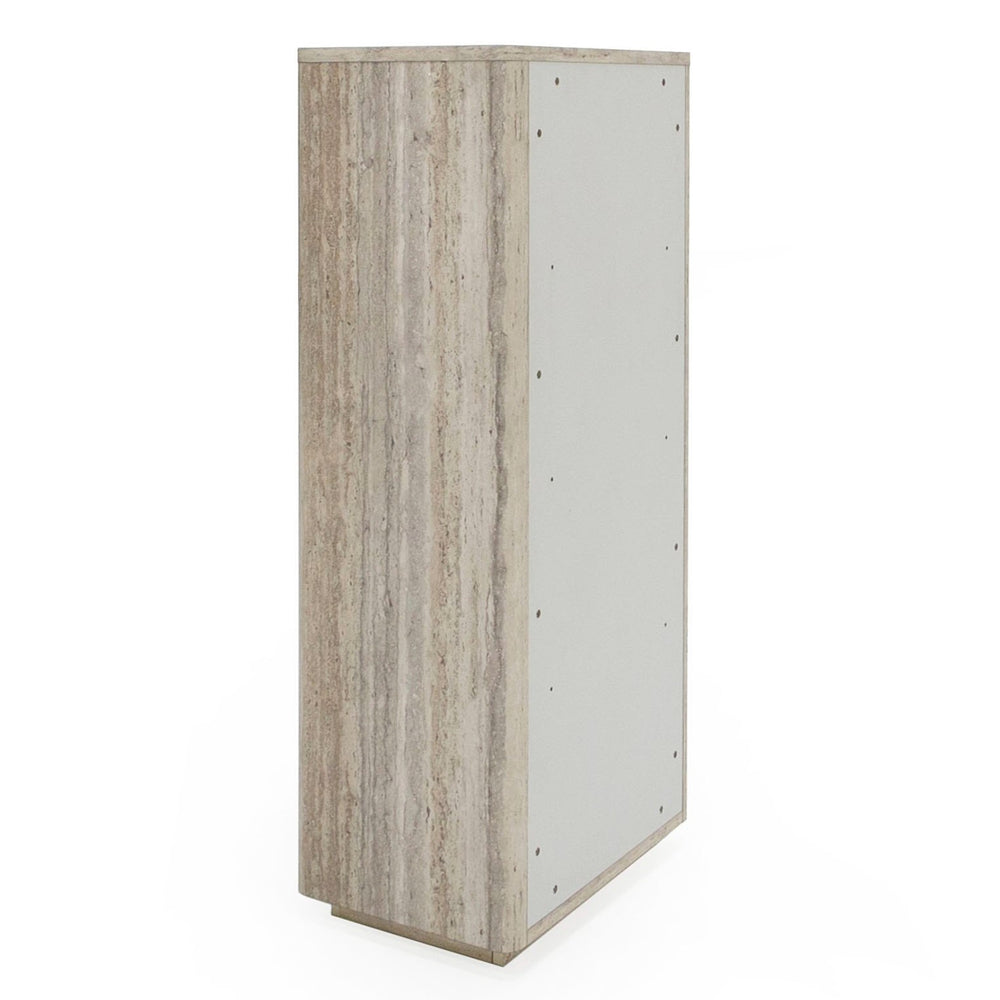 Roma - Modern Faux Travertine + Gold Bookcase - View 4