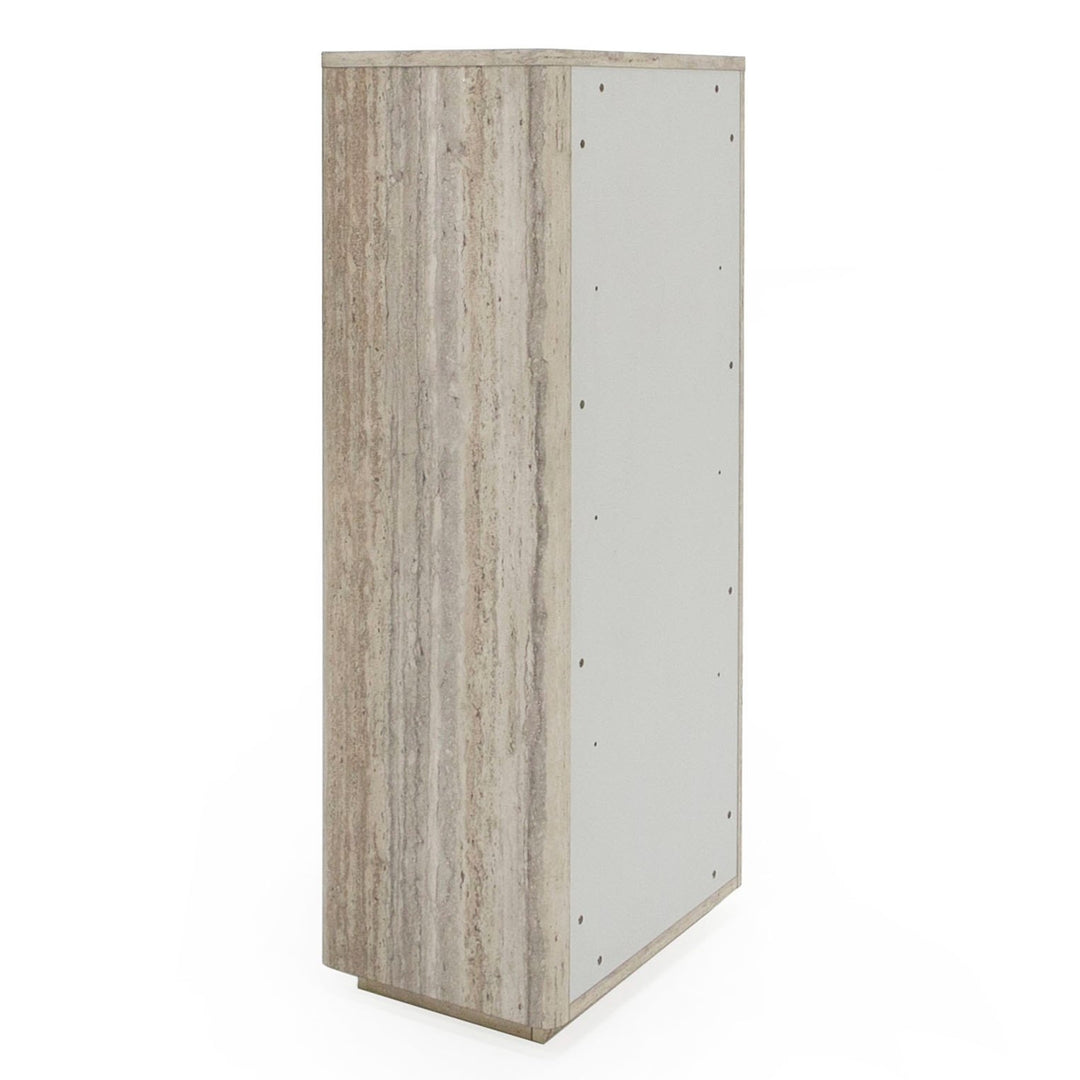 Roma - Modern Faux Travertine + Gold Bookcase