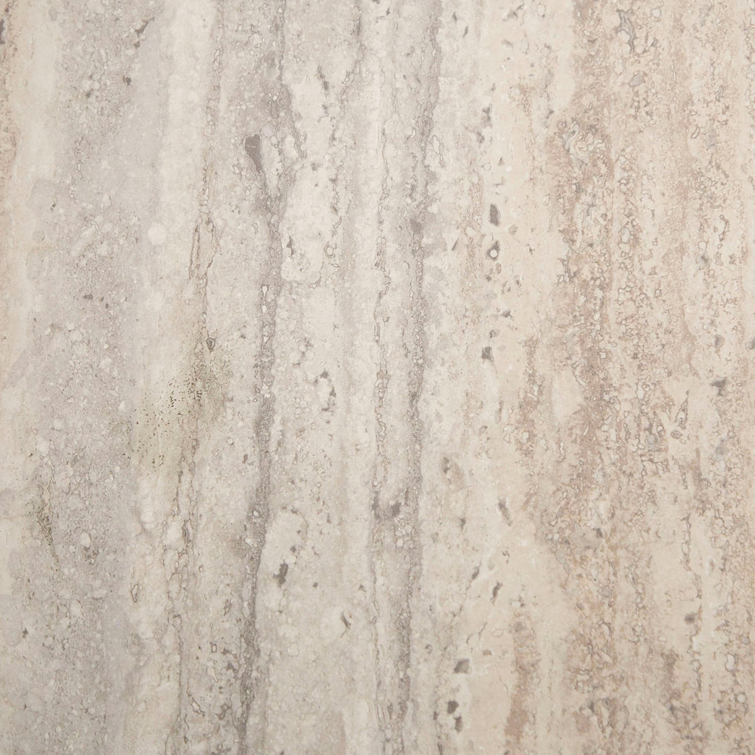 Roma  Modern Glass + Faux Travertine Reversible Desk