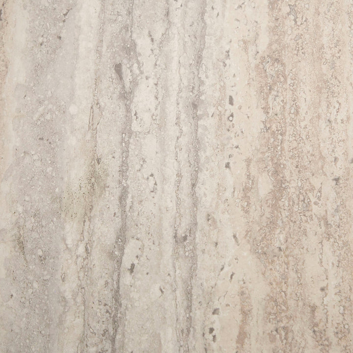 Roma  Modern Glass + Faux Travertine Reversible Desk