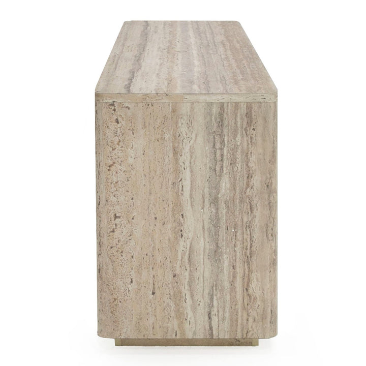 Roma - Modern Faux Travertine + Gold File Cabinet