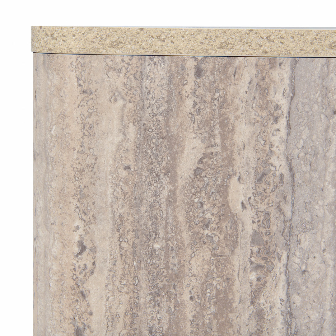 Roma  Modern Faux Travertine Square Coffee Table