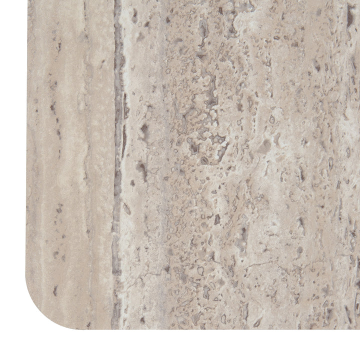 Roma - Modern Faux Travertine Square Coffee Table