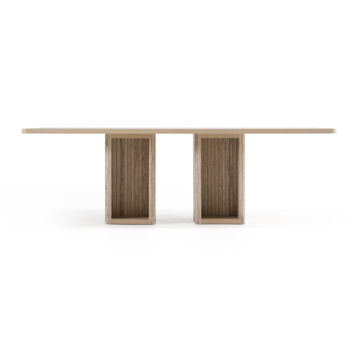 Roma  Modern Travertine Rectangular Dining Table