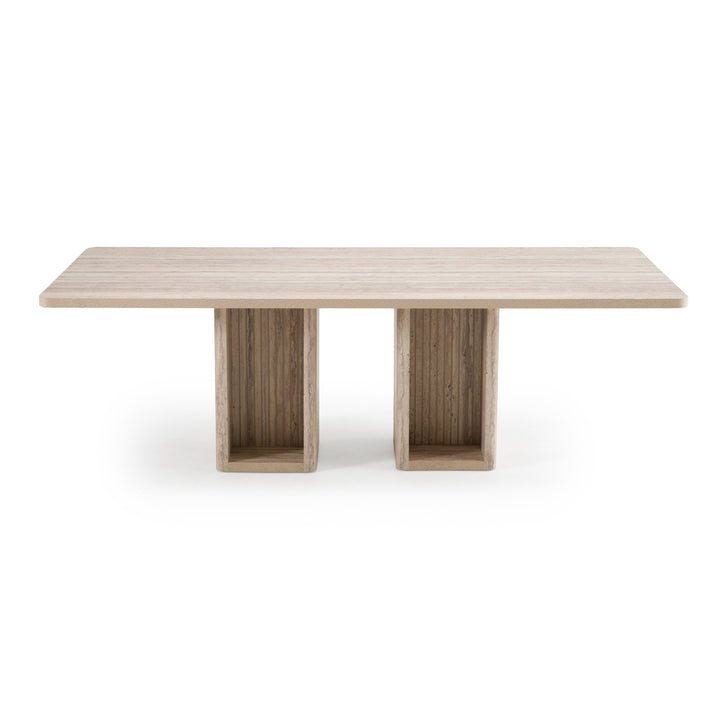 Roma - Modern Travertine Rectangular Dining Table
