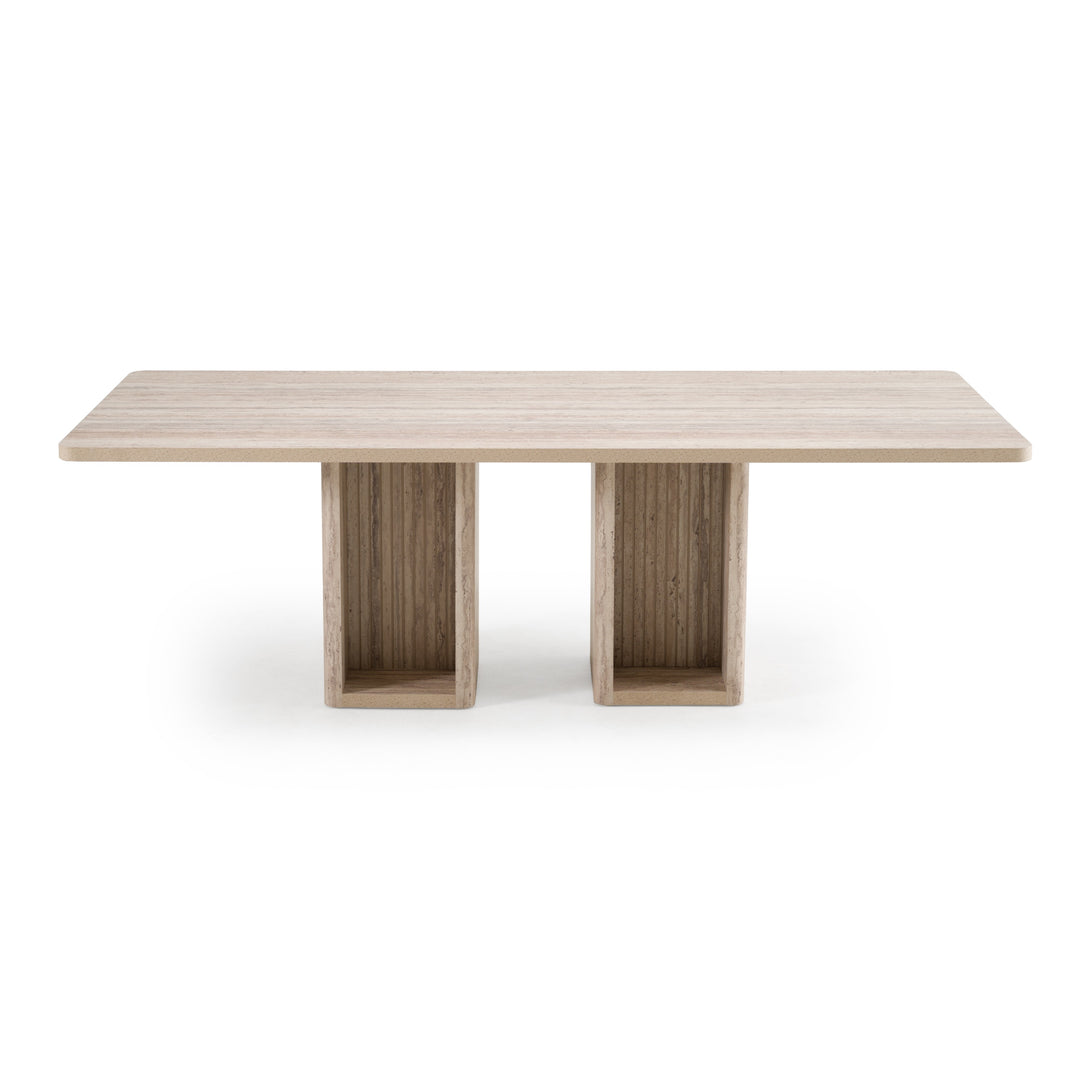 Roma  Modern Travertine Rectangular Dining Table