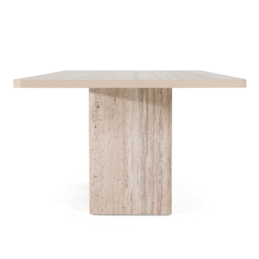 Roma  Modern Travertine Rectangular Dining Table