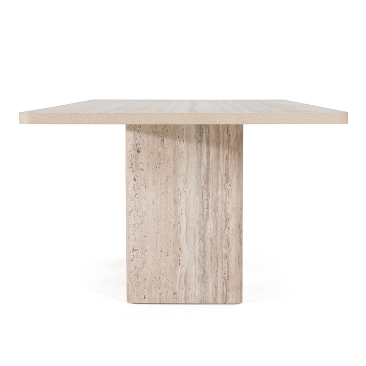 Roma - Modern Travertine Rectangular Dining Table