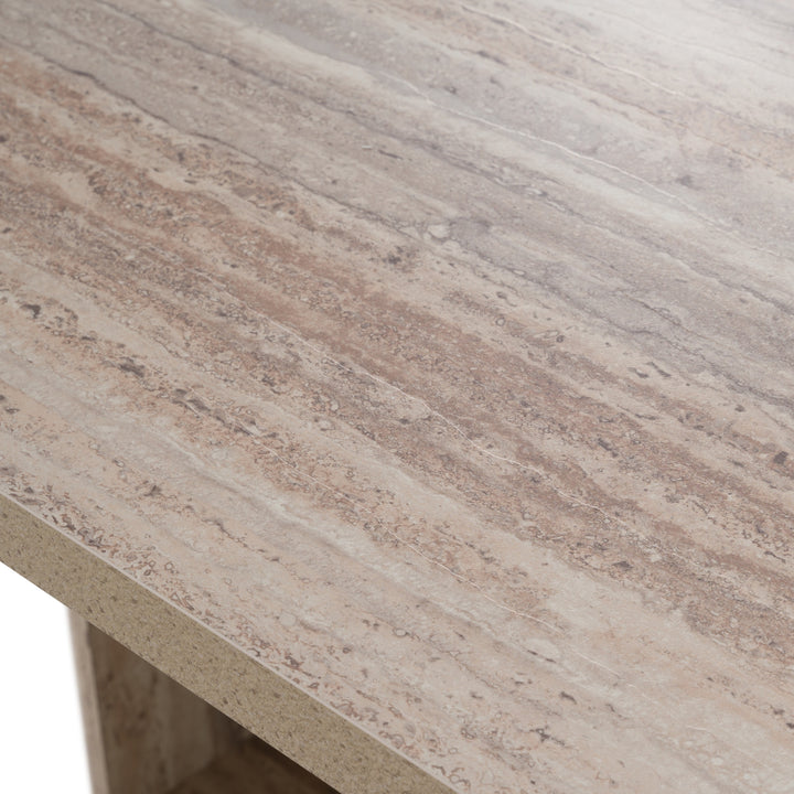Roma - Modern Travertine Rectangular Dining Table