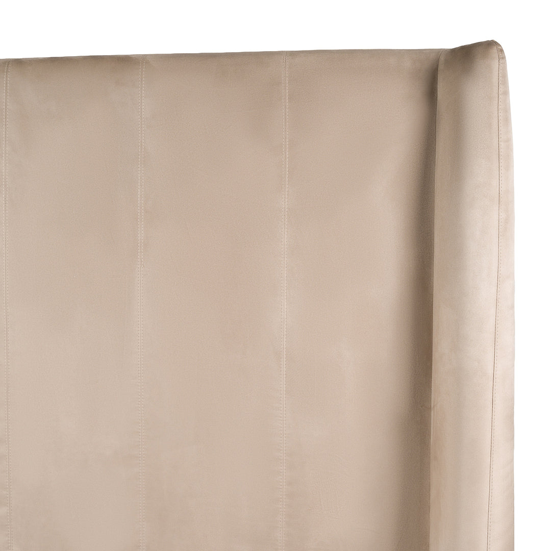 Roma  Modern Taupe Microfiber Upholstered Bed