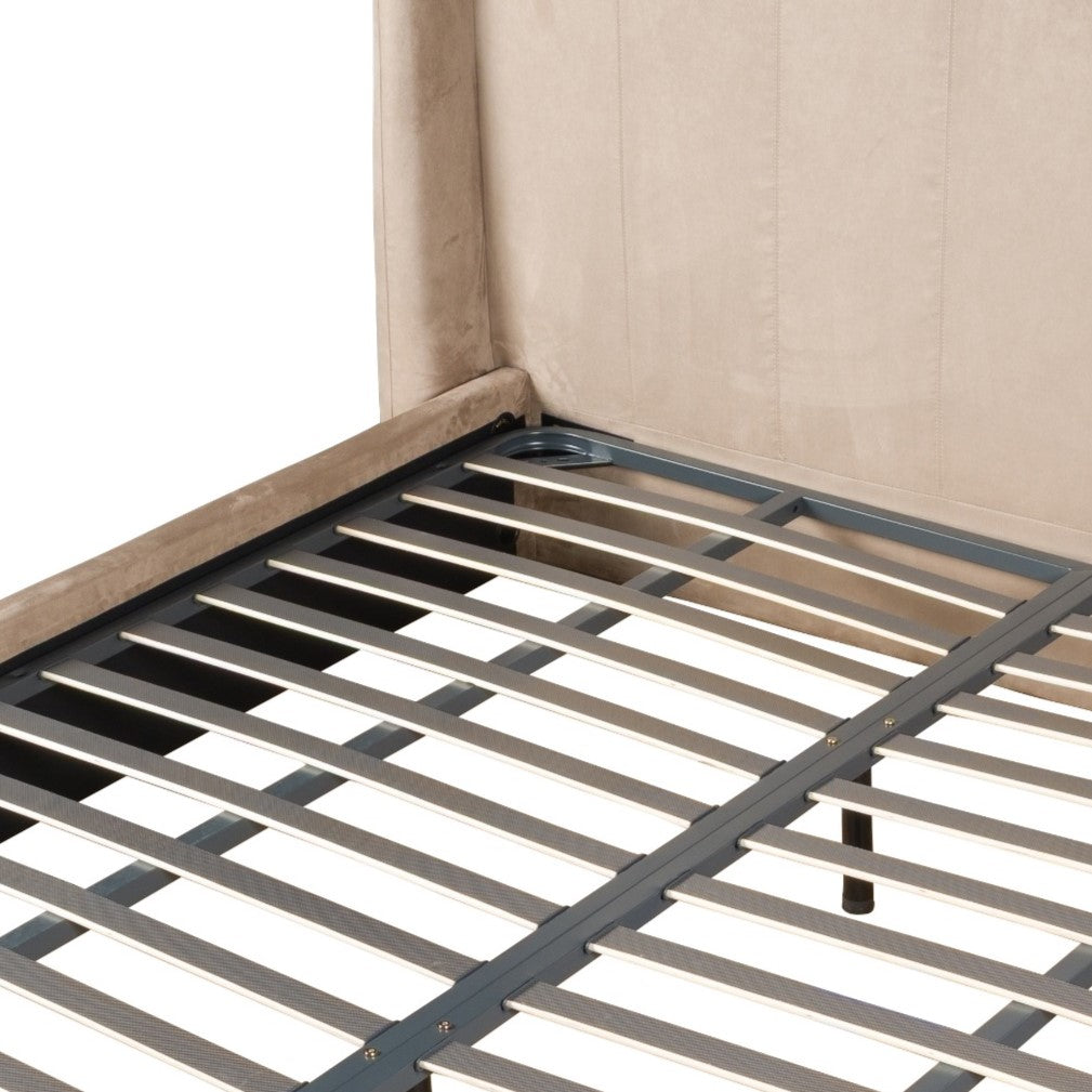 Roma  Modern Taupe Microfiber Upholstered Bed