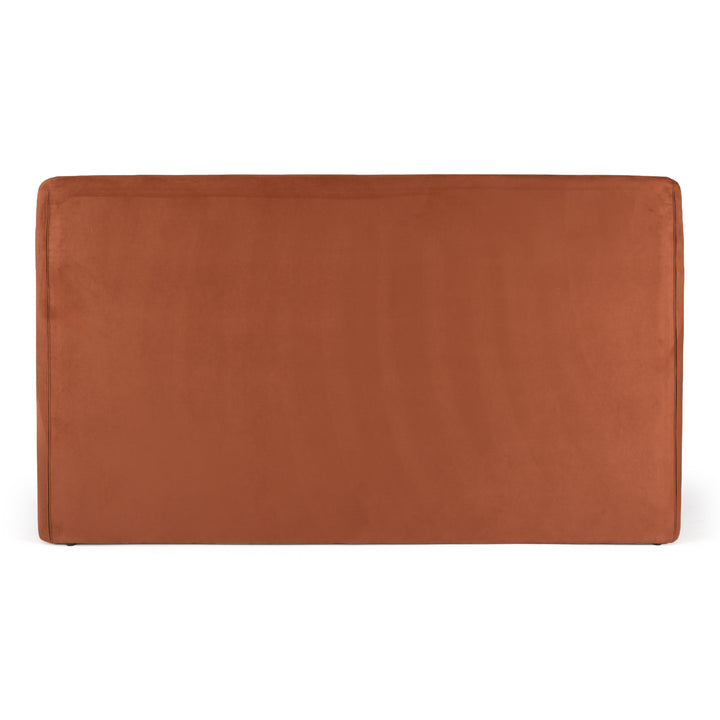 Roma - Modern Burnt Orange Microfiber Upholstered Bed