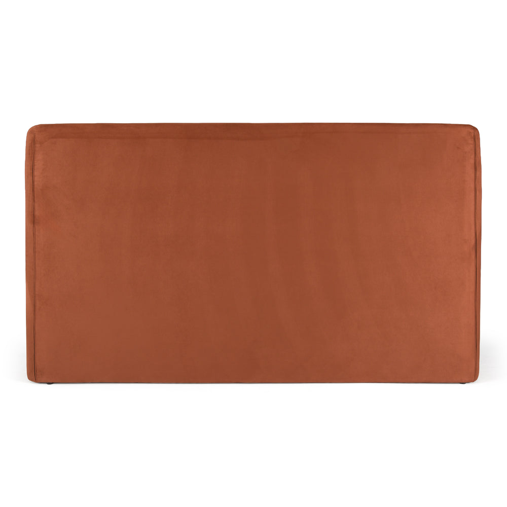 Roma - Modern Burnt Orange Microfiber Upholstered Bed - View 6