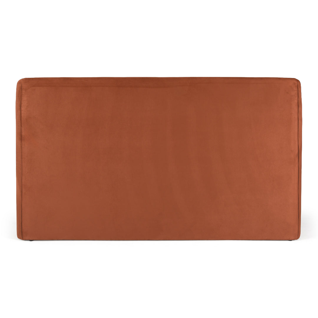 Roma - Modern Burnt Orange Microfiber Upholstered Bed