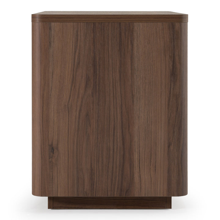 Roma - Modern Walnut + Gold Nightstand