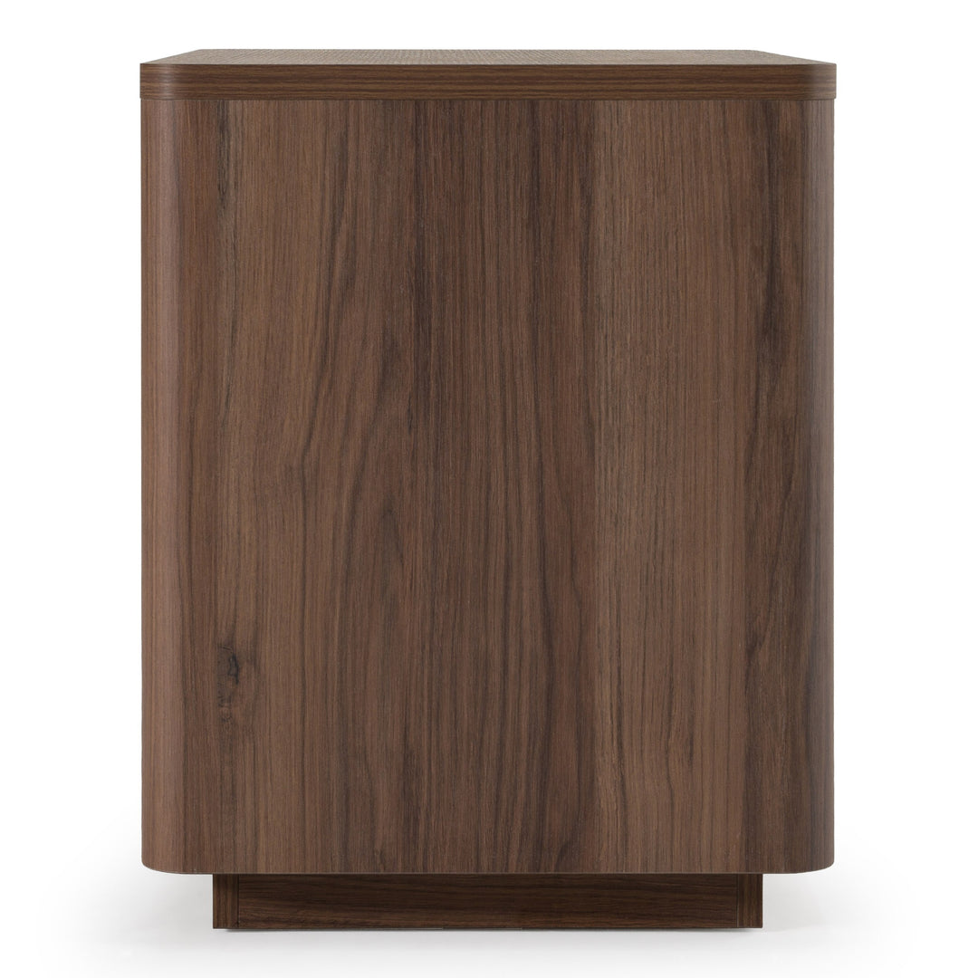 Roma  Modern Walnut + Gold Nightstand