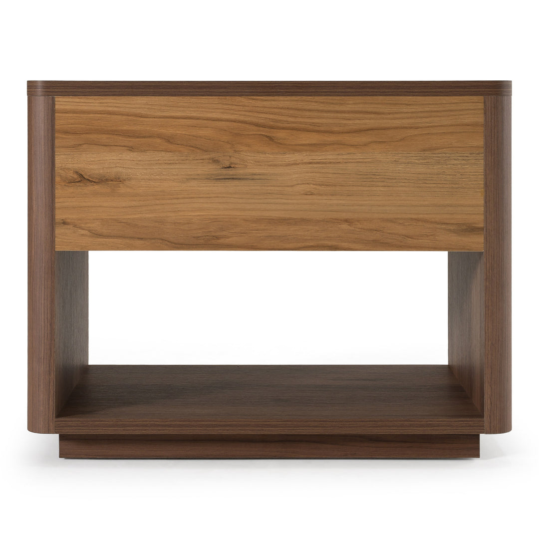 Roma - Modern Walnut + Gold Nightstand