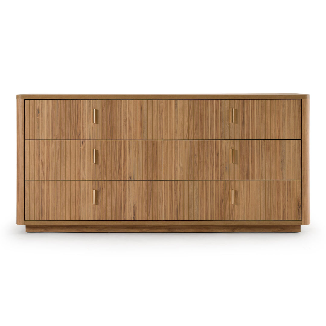 Roma - Modern Oak + Gold Dresser