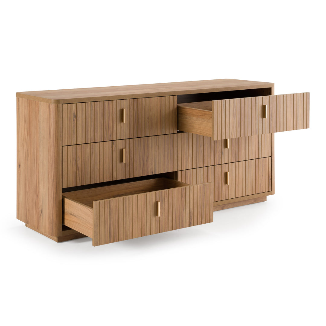 Roma - Modern Oak + Gold Dresser