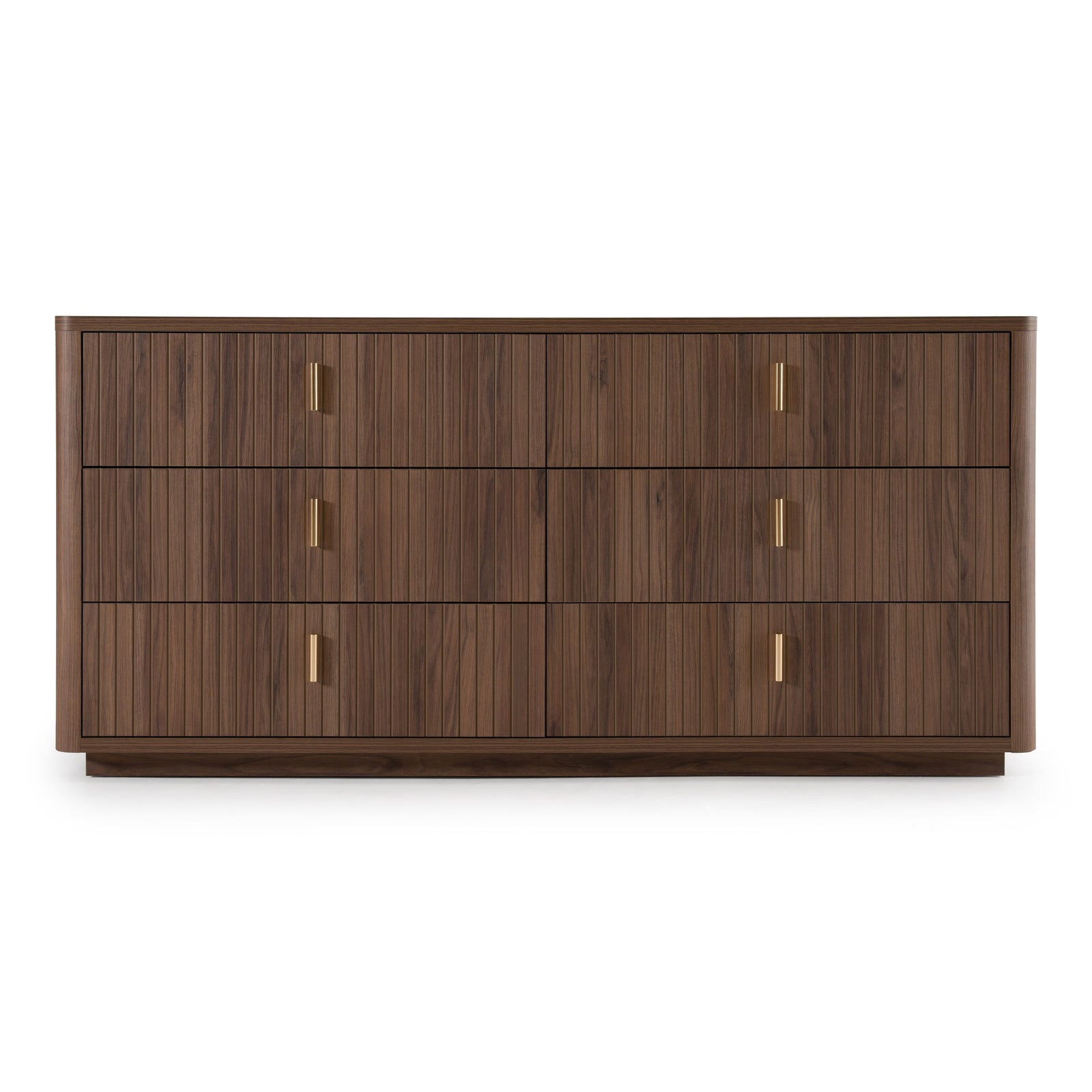 Roma - Modern Walnut  Gold Dresser