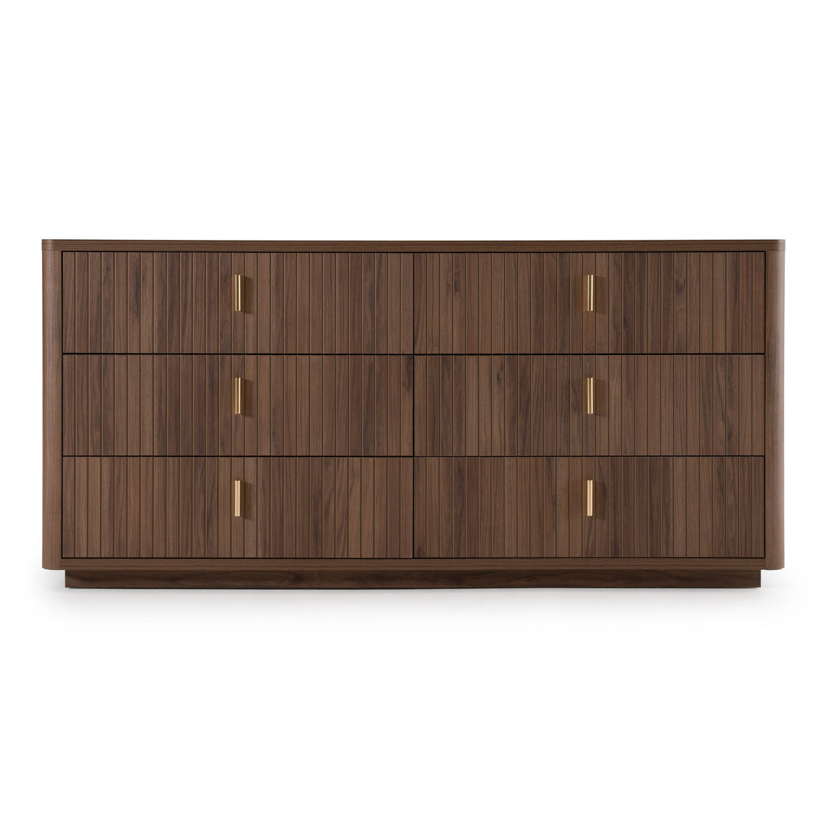 Roma - Modern Walnut + Gold Dresser