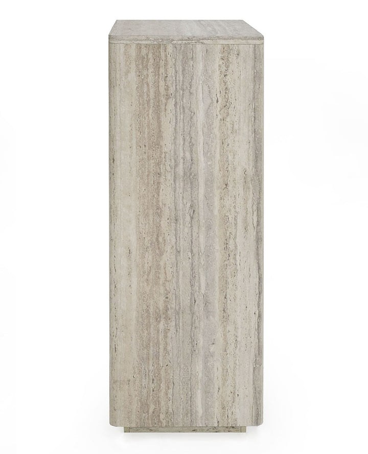 Roma - Modern Faux Travertine + Gold Chest