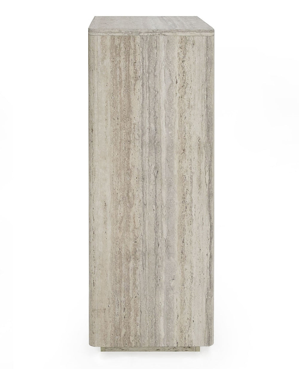 Roma - Modern Faux Travertine + Gold Chest - View 5
