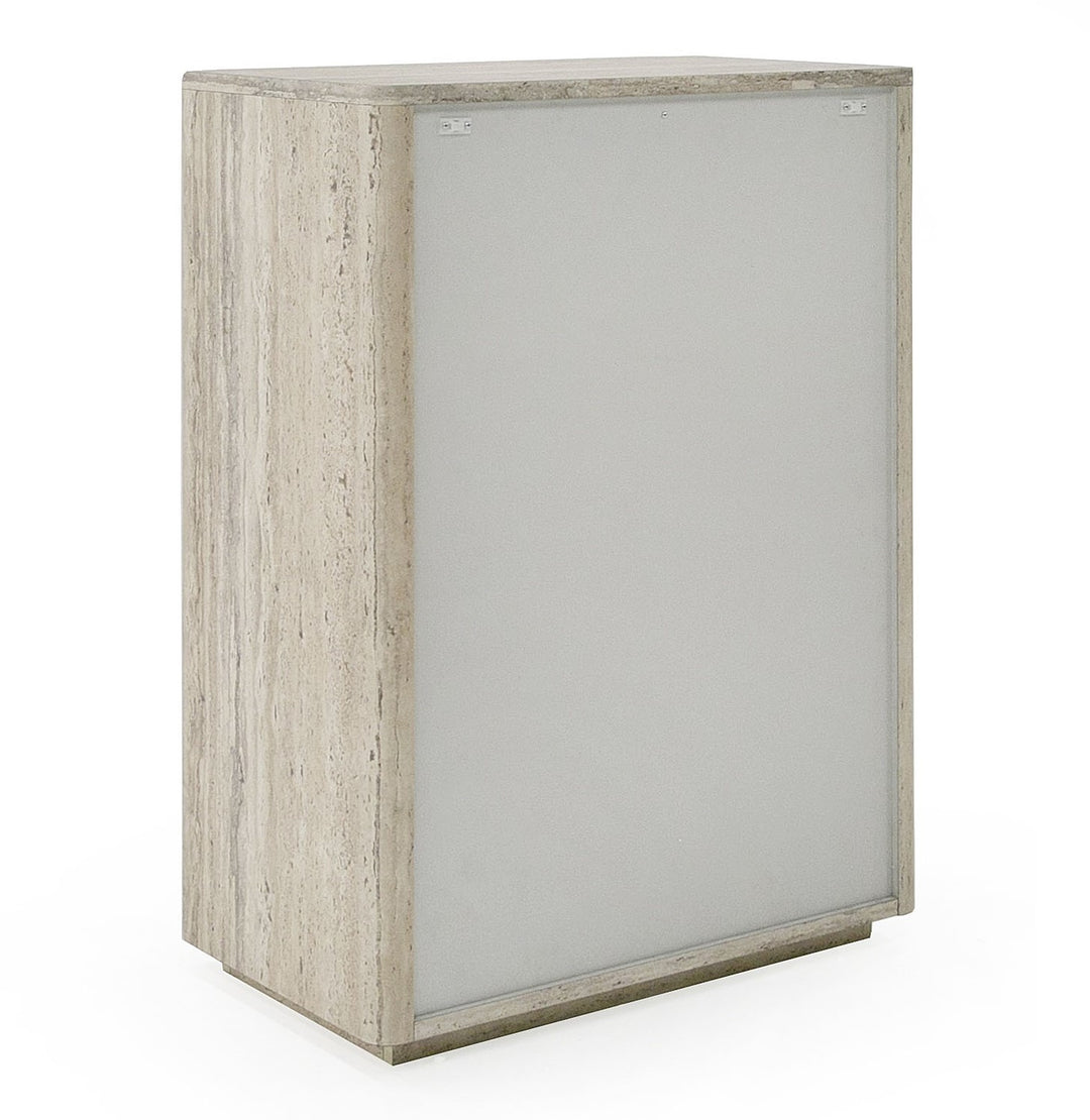 Roma - Modern Faux Travertine + Gold Chest