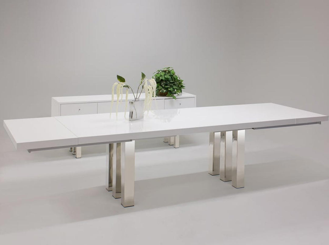 94" - 134" Roma Dining Table with Stainless Steel Base