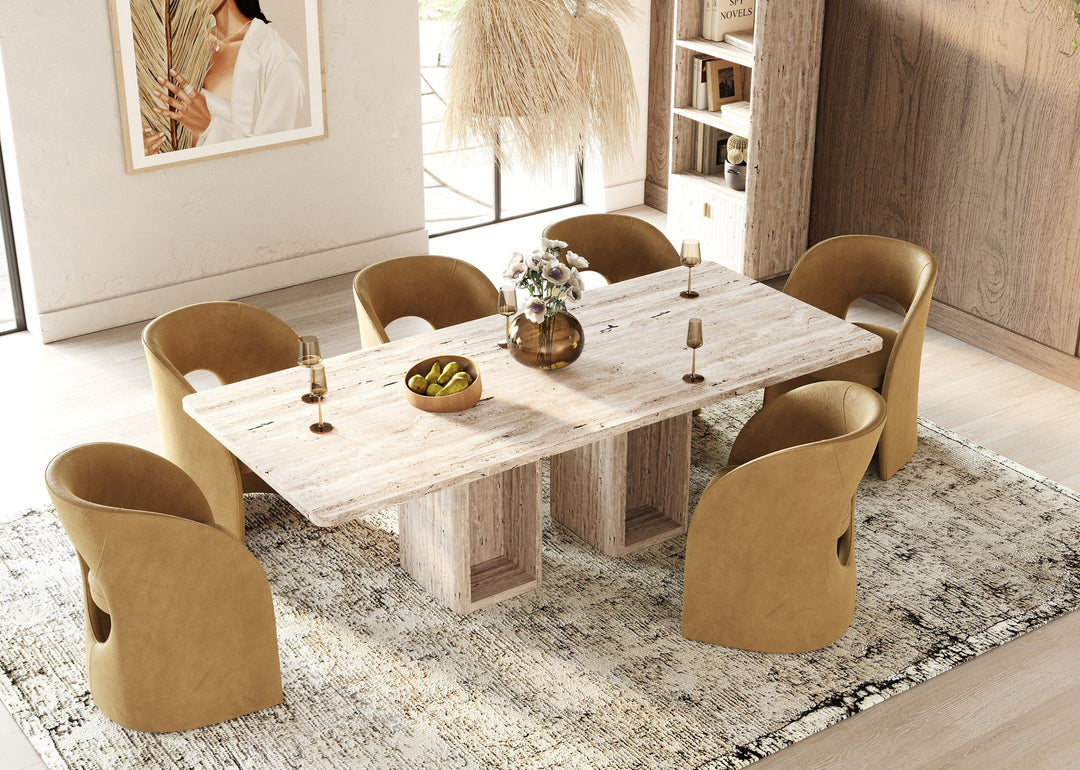 Brea - Modern Tan Fabric Dining Chair