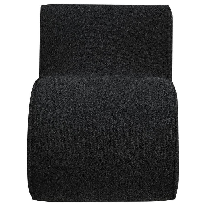 Ronea - Boucle Upholstered Armless Curved Chair - Charcoal Armless Chair modern furniture Contempo Furniture