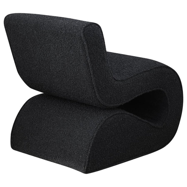 Ronea - Boucle Upholstered Armless Curved Chair - Charcoal Armless Chair modern furniture Contempo Furniture