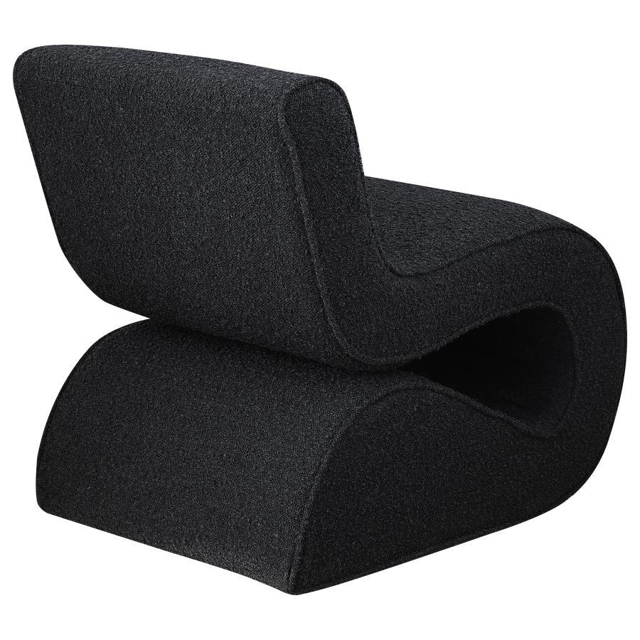 Ronea - Boucle Upholstered Armless Curved Chair - Charcoal Armless Chair modern furniture Contempo Furniture