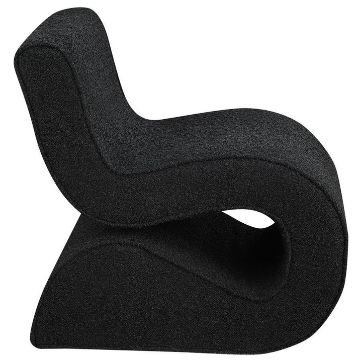 Ronea - Boucle Upholstered Armless Curved Chair - Charcoal Armless Chair modern furniture Contempo Furniture