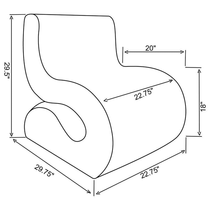 Ronea - Boucle Upholstered Armless Curved Chair - Charcoal Armless Chair modern furniture Contempo Furniture
