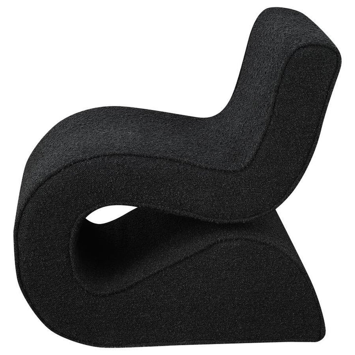 Ronea - Boucle Upholstered Armless Curved Chair - Charcoal Armless Chair modern furniture Contempo Furniture