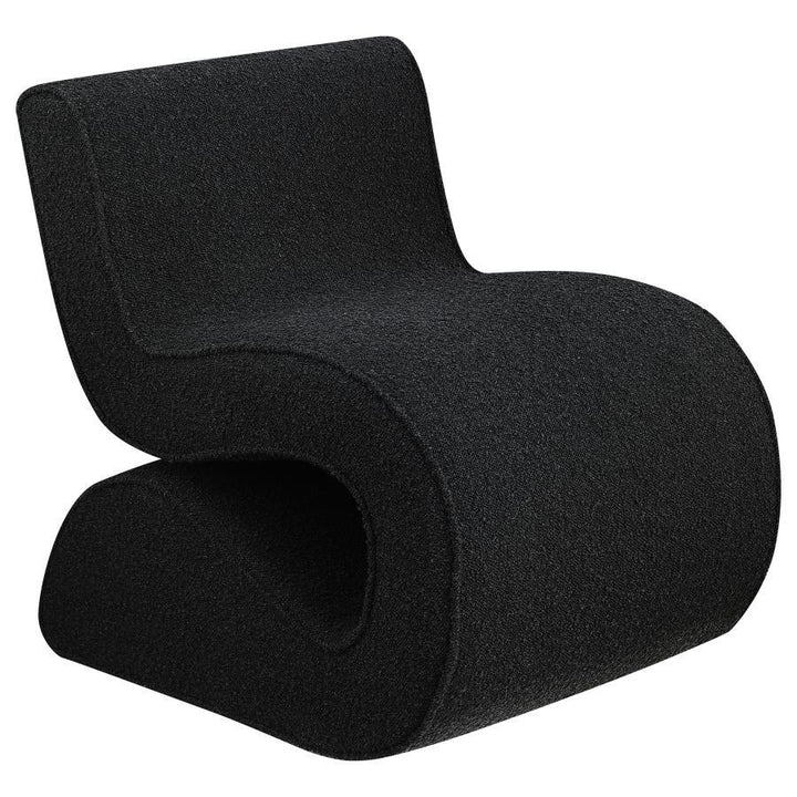 Ronea - Boucle Upholstered Armless Curved Chair - Charcoal Armless Chair modern furniture Contempo Furniture