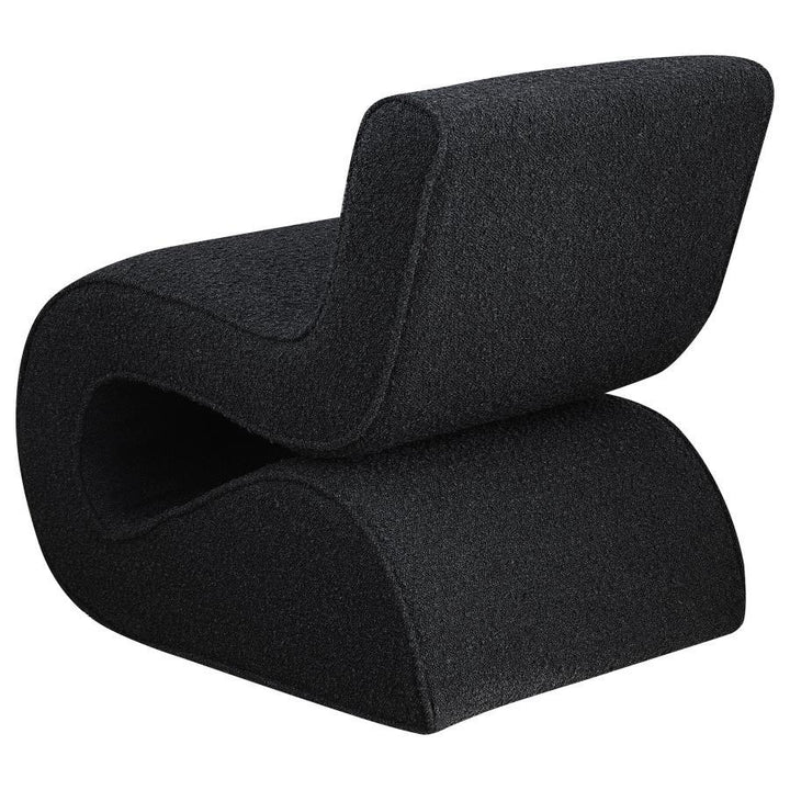 Ronea - Boucle Upholstered Armless Curved Chair - Charcoal Armless Chair modern furniture Contempo Furniture