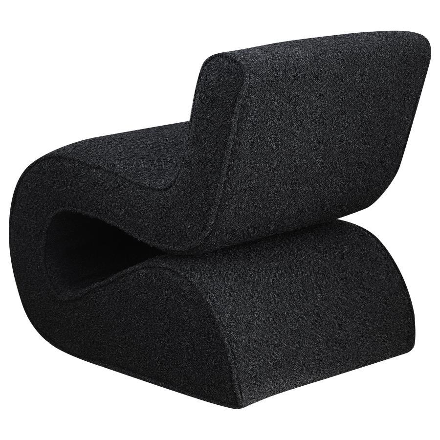 Ronea - Boucle Upholstered Armless Curved Chair - Charcoal Armless Chair modern furniture Contempo Furniture