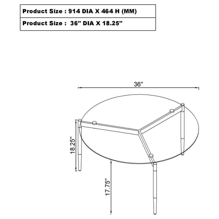 Rosalie - Round Smoked Glass Top Coffee Table - Sandy Black Coffee Table modern furniture Contempo Furniture