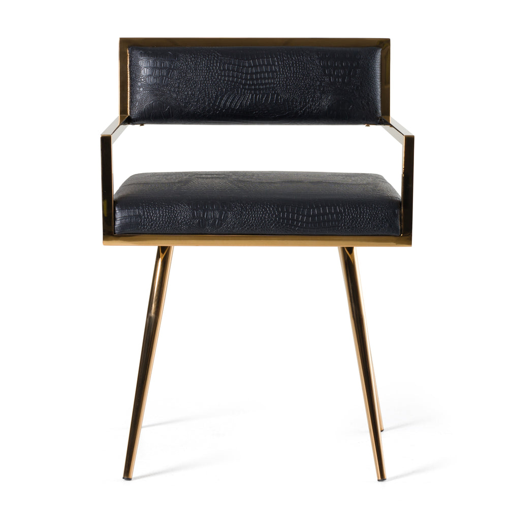 Rosario Modern Black & Rosegold Dining Chair