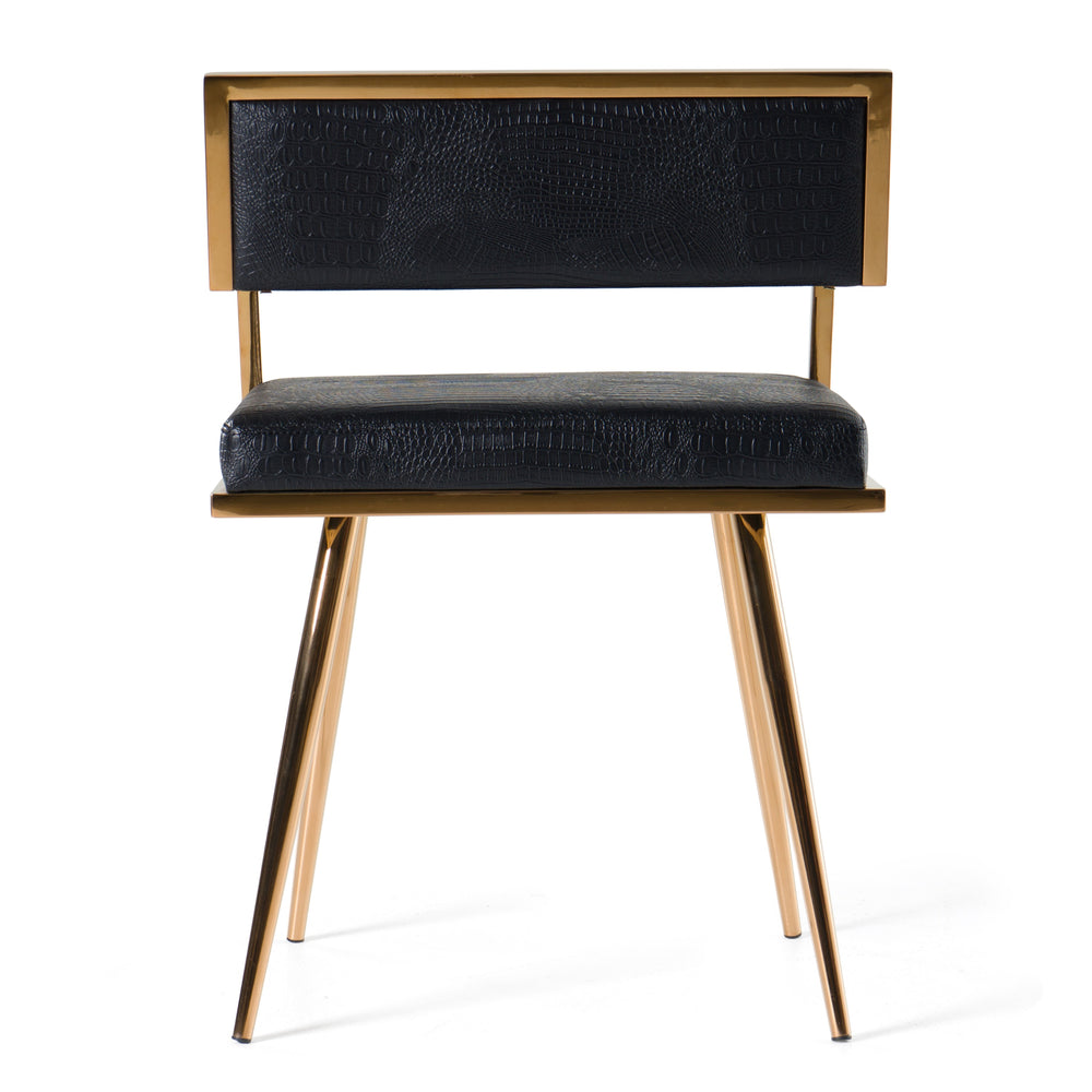 Rosario Modern Black & Rosegold Dining Chair