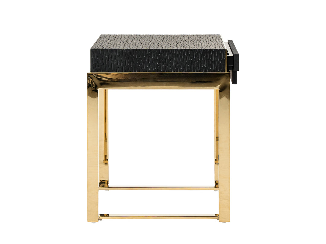 Rothsay - Modern Wenge + Gold Nightstand