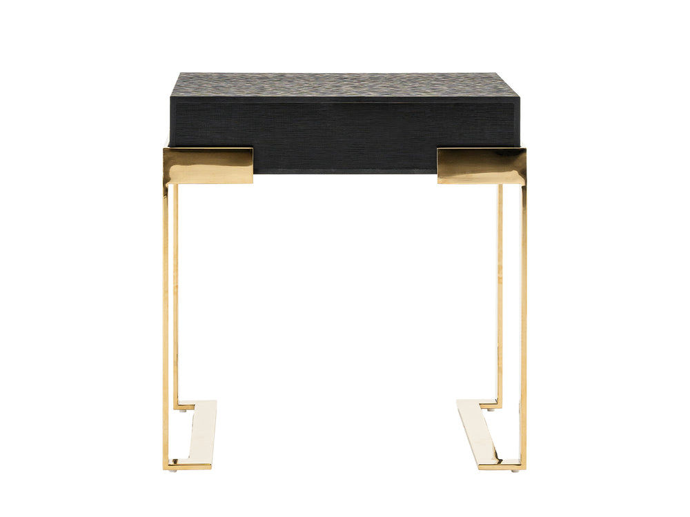 Rothsay - Modern Wenge + Gold Nightstand - View 4